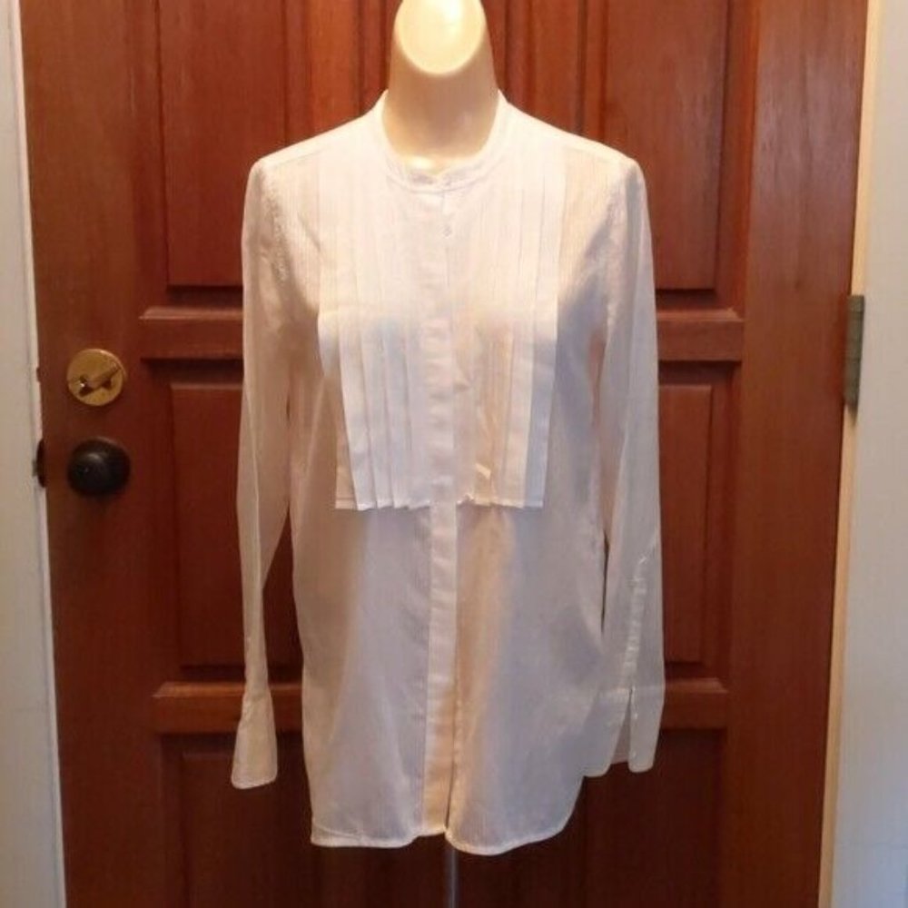 J Crew long sleeve white blouse shirt size 0